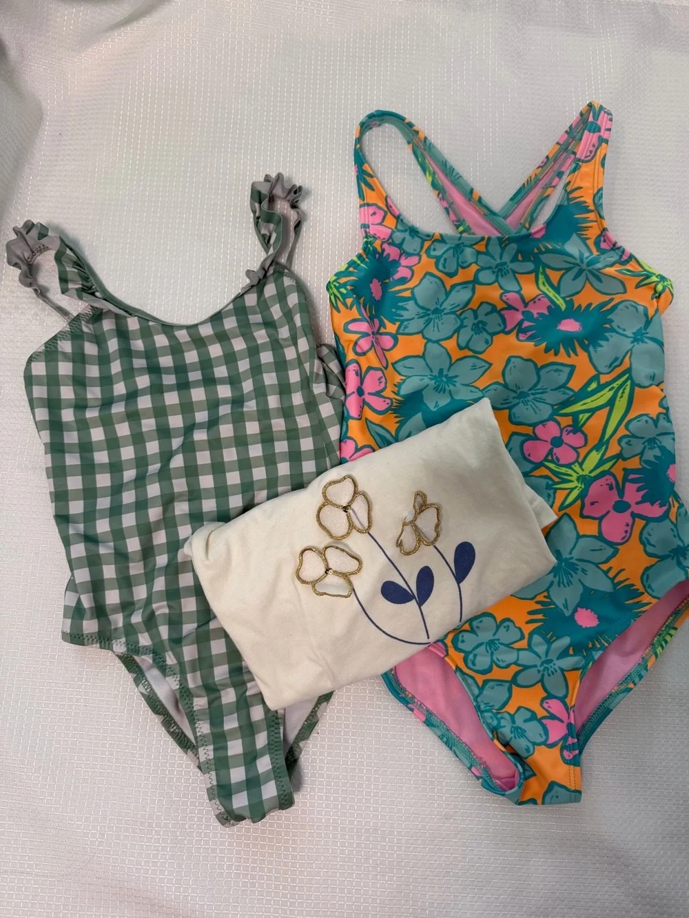 Girls Swimsuit Bundle Summer Vacation Crewcuts  Floral Sz 6/7